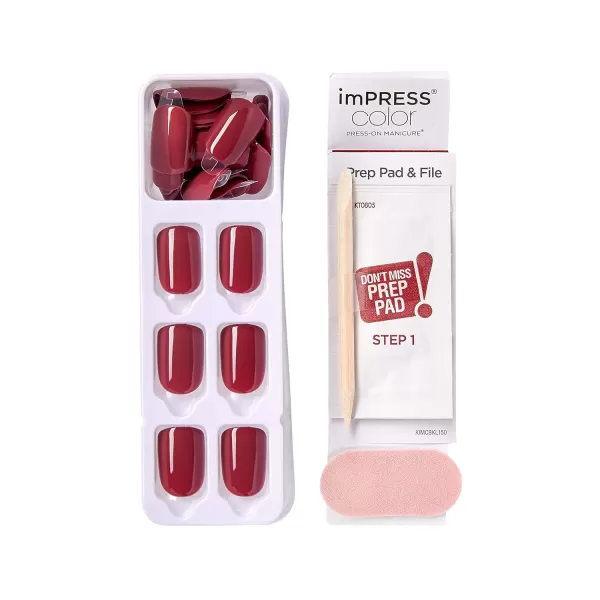 imPRESS KISS Press-On Manicure, Nail Kit, PureFit Technology, Medium Length Press-On Nails, So French', Includes Prep Pad, Mini Nail File, Cuticle Stick, and 30 Fake Nails Ourself)