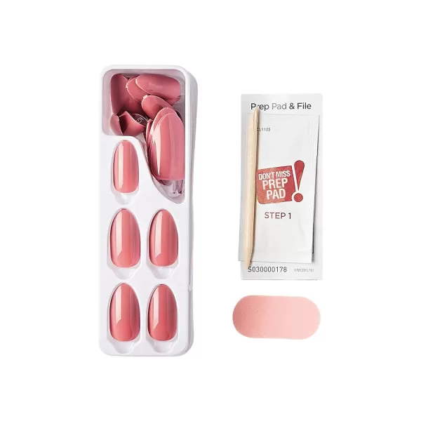 imPRESS KISS Press-On Manicure, Nail Kit, PureFit Technology, Medium Length Press-On Nails, So French', Includes Prep Pad, Mini Nail File, Cuticle Stick, and 30 Fake Nails