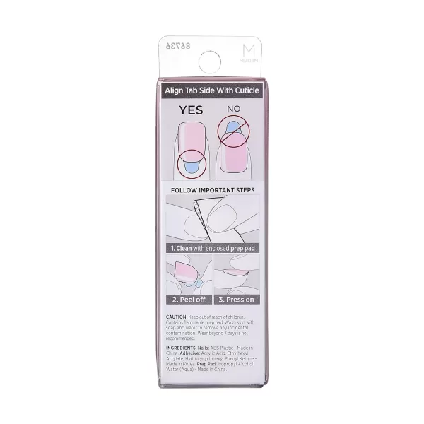 imPRESS KISS Press-On Manicure, Nail Kit, PureFit Technology, Medium Length Press-On Nails, So French', Includes Prep Pad, Mini Nail File, Cuticle Stick, and 30 Fake Nails