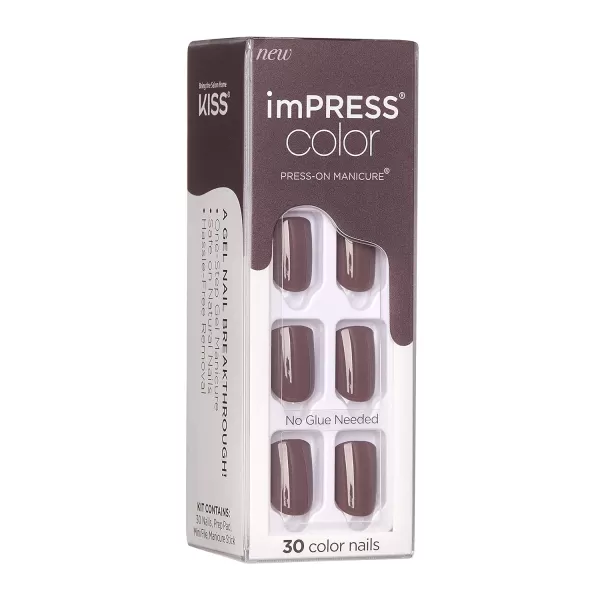 imPRESS KISS Press-On Manicure, Nail Kit, PureFit Technology, Medium Length Press-On Nails, So French', Includes Prep Pad, Mini Nail File, Cuticle Stick, and 30 Fake Nails