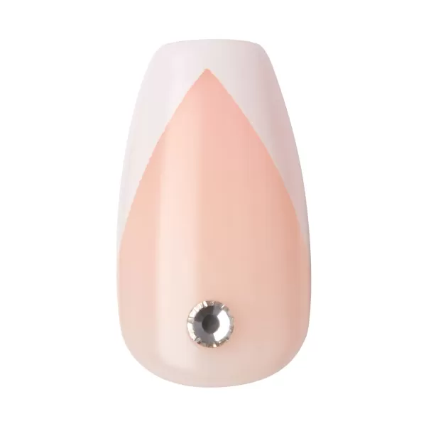 imPRESS KISS Press-On Manicure, Nail Kit, PureFit Technology, Medium Length Press-On Nails, So French', Includes Prep Pad, Mini Nail File, Cuticle Stick, and 30 Fake Nails