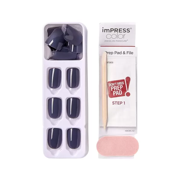 imPRESS KISS Press-On Manicure, Nail Kit, PureFit Technology, Medium Length Press-On Nails, So French', Includes Prep Pad, Mini Nail File, Cuticle Stick, and 30 Fake Nails