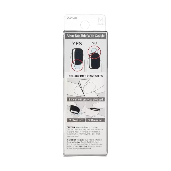 imPRESS KISS Press-On Manicure, Nail Kit, PureFit Technology, Medium Length Press-On Nails, So French', Includes Prep Pad, Mini Nail File, Cuticle Stick, and 30 Fake Nails