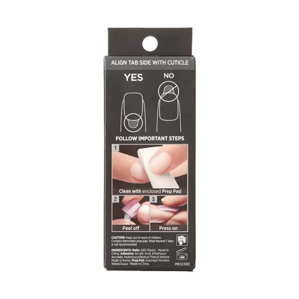 imPRESS KISS Press-On Manicure, Nail Kit, PureFit Technology, Medium Length Press-On Nails, So French', Includes Prep Pad, Mini Nail File, Cuticle Stick, and 30 Fake Nails