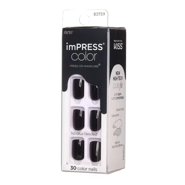 imPRESS KISS Press-On Manicure, Nail Kit, PureFit Technology, Medium Length Press-On Nails, So French', Includes Prep Pad, Mini Nail File, Cuticle Stick, and 30 Fake Nails