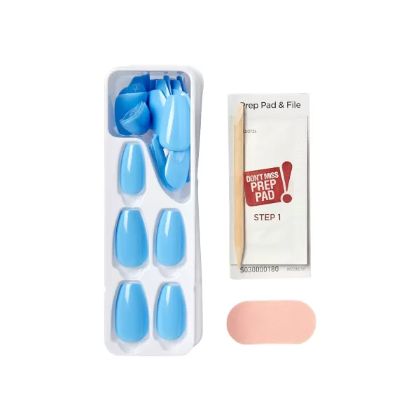 imPRESS KISS Press-On Manicure, Nail Kit, PureFit Technology, Medium Length Press-On Nails, So French', Includes Prep Pad, Mini Nail File, Cuticle Stick, and 30 Fake Nails
