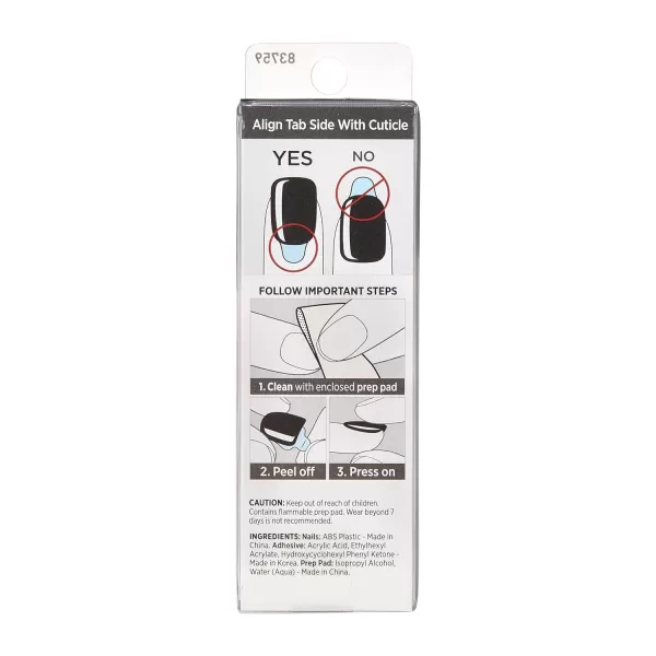 imPRESS KISS Press-On Manicure, Nail Kit, PureFit Technology, Medium Length Press-On Nails, So French', Includes Prep Pad, Mini Nail File, Cuticle Stick, and 30 Fake Nails