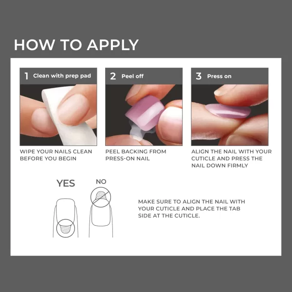 imPRESS KISS Press-On Manicure, Nail Kit, PureFit Technology, Medium Length Press-On Nails, So French', Includes Prep Pad, Mini Nail File, Cuticle Stick, and 30 Fake Nails