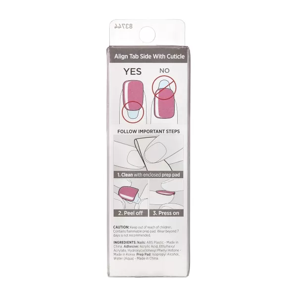 imPRESS KISS Press-On Manicure, Nail Kit, PureFit Technology, Medium Length Press-On Nails, So French', Includes Prep Pad, Mini Nail File, Cuticle Stick, and 30 Fake Nails