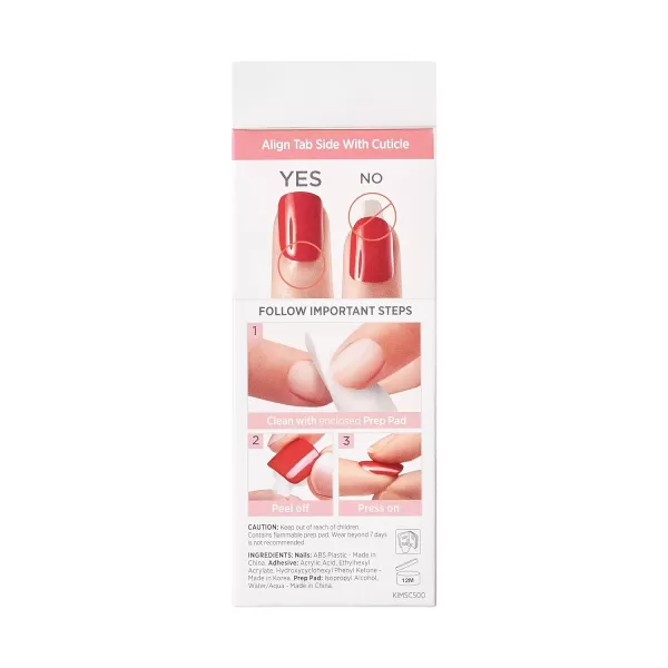imPRESS KISS Press-On Manicure, Nail Kit, PureFit Technology, Medium Length Press-On Nails, So French', Includes Prep Pad, Mini Nail File, Cuticle Stick, and 30 Fake Nails