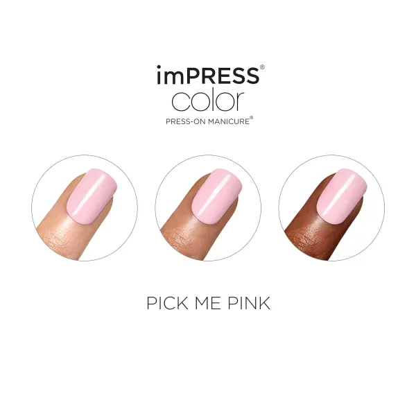 imPRESS KISS Press-On Manicure, Nail Kit, PureFit Technology, Medium Length Press-On Nails, So French', Includes Prep Pad, Mini Nail File, Cuticle Stick, and 30 Fake Nails