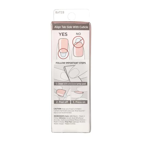 imPRESS KISS Press-On Manicure, Nail Kit, PureFit Technology, Medium Length Press-On Nails, So French', Includes Prep Pad, Mini Nail File, Cuticle Stick, and 30 Fake Nails
