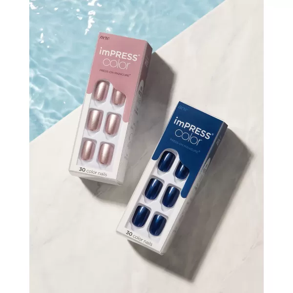 imPRESS KISS Press-On Manicure, Nail Kit, PureFit Technology, Medium Length Press-On Nails, So French', Includes Prep Pad, Mini Nail File, Cuticle Stick, and 30 Fake Nails
