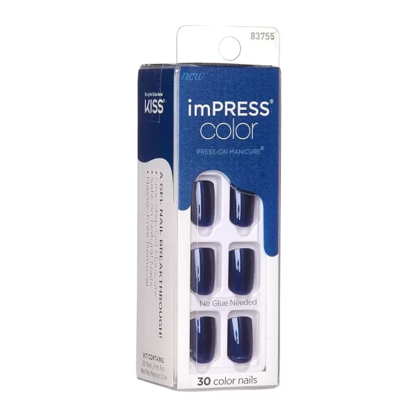 imPRESS KISS Press-On Manicure, Nail Kit, PureFit Technology, Medium Length Press-On Nails, So French', Includes Prep Pad, Mini Nail File, Cuticle Stick, and 30 Fake Nails
