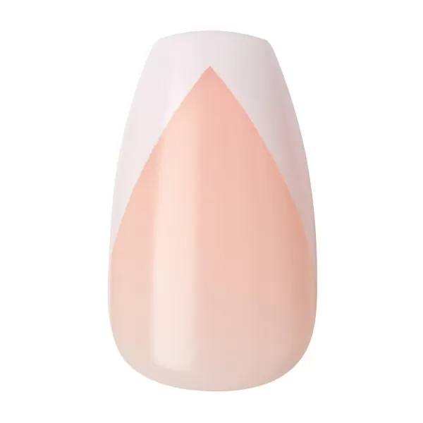 imPRESS KISS Press-On Manicure, Nail Kit, PureFit Technology, Medium Length Press-On Nails, So French', Includes Prep Pad, Mini Nail File, Cuticle Stick, and 30 Fake Nails