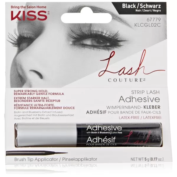 KISS Lash Couture, Lash Glue, Super Strong Strip Lash Adhesive, Black, Includes Lash Adhesive, Long Lasting Wear, Can Be Used with Strip Lashes and Lash Clusters