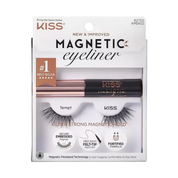 KISS Magnetic False Eyelashes, Charm', 12 mm, Includes 1 Pair Of Magnetic Lashes, Contact Lens Friendly, Easy to Apply, Reusable Strip Lashes