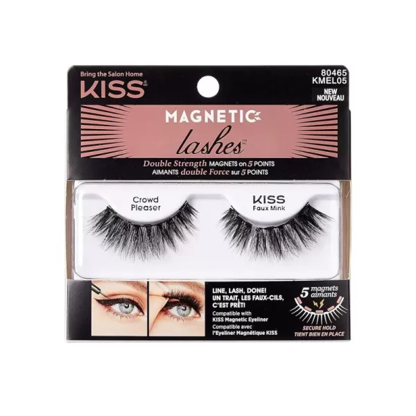 KISS Magnetic False Eyelashes, Charm', 12 mm, Includes 1 Pair Of Magnetic Lashes, Contact Lens Friendly, Easy to Apply, Reusable Strip Lashes
