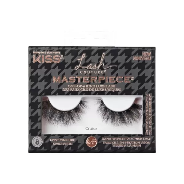 KISS Masterpiece, False Eyelashes, Haute Couture', 16 mm, Includes 1 Pair Of Lash, Contact Lens Friendly, Easy to Apply, Reusable Strip Lashes, Glue On
