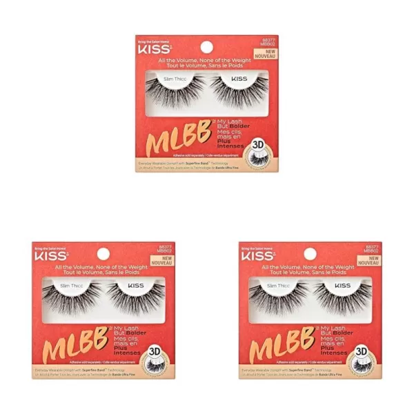 KISS My Lash But Bolder, False Eyelashes, Big Personality', 14 mm, Includes 1 Pair, Contact Lens Friendly, Easy to Apply, Reusable Strip Lashes, Glue-On)