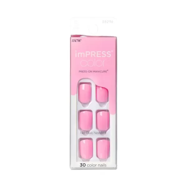 imPRESS KISS Press-On Manicure, Nail Kit, PureFit Technology, Medium Length Press-On Nails, So French', Includes Prep Pad, Mini Nail File, Cuticle Stick, and 30 Fake Nails