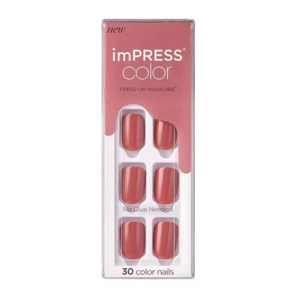 imPRESS KISS Press-On Manicure, Nail Kit, PureFit Technology, Medium Length Press-On Nails, So French', Includes Prep Pad, Mini Nail File, Cuticle Stick, and 30 Fake Nails
