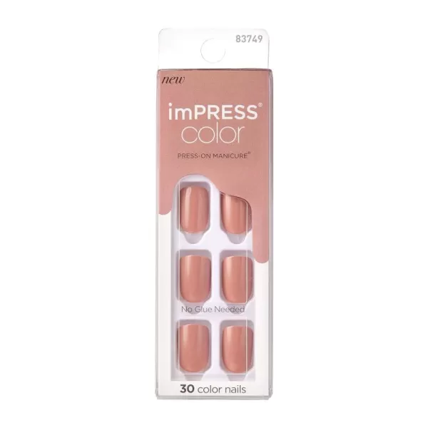 imPRESS KISS Press-On Manicure, Nail Kit, PureFit Technology, Medium Length Press-On Nails, So French', Includes Prep Pad, Mini Nail File, Cuticle Stick, and 30 Fake Nails