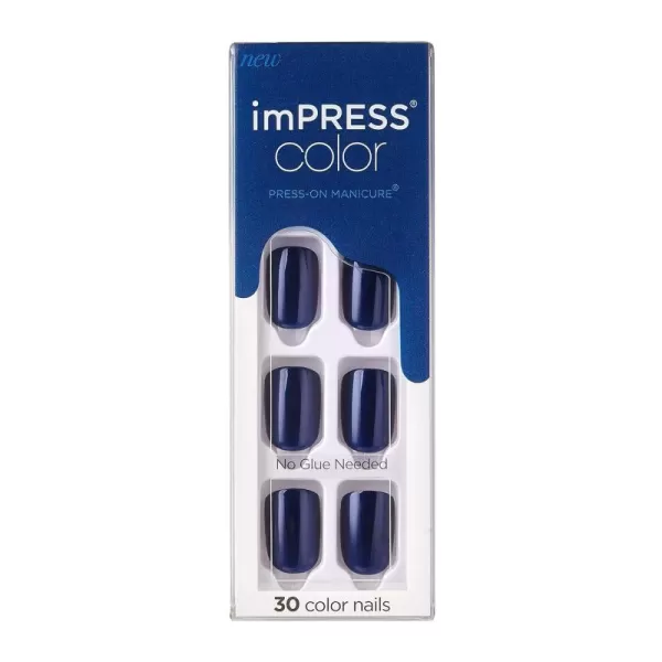 imPRESS KISS Press-On Manicure, Nail Kit, PureFit Technology, Medium Length Press-On Nails, So French', Includes Prep Pad, Mini Nail File, Cuticle Stick, and 30 Fake Nails