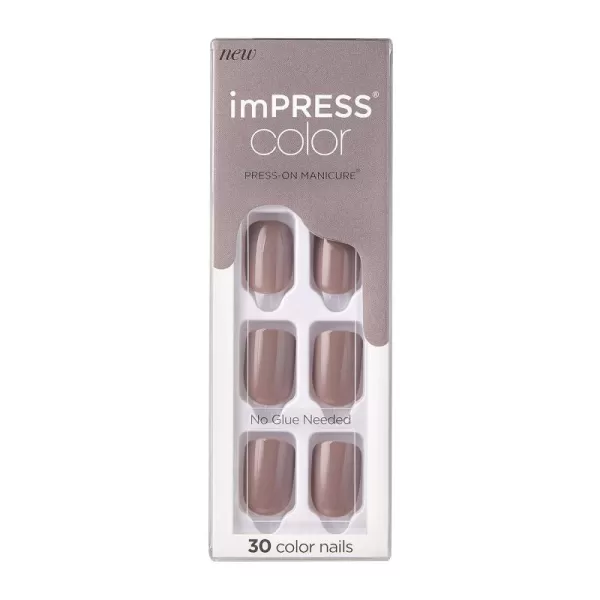 imPRESS KISS Press-On Manicure, Nail Kit, PureFit Technology, Medium Length Press-On Nails, So French', Includes Prep Pad, Mini Nail File, Cuticle Stick, and 30 Fake Nails
