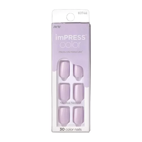 imPRESS KISS Press-On Manicure, Nail Kit, PureFit Technology, Medium Length Press-On Nails, So French', Includes Prep Pad, Mini Nail File, Cuticle Stick, and 30 Fake Nails