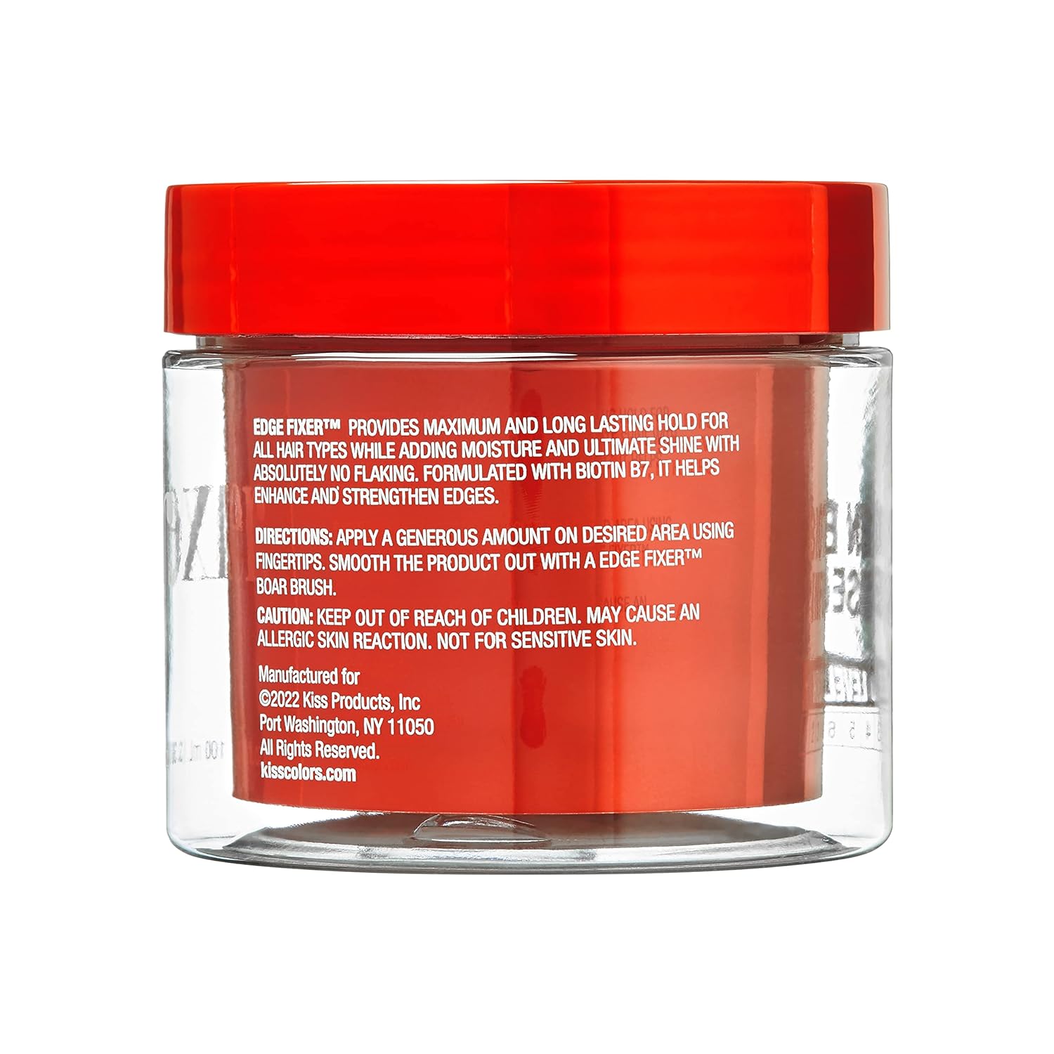 KISS COLORS &amp; CARE 24 Hour Maximum Hold Scented Edge Fixer, Biotin B7 Infused, All Hair Types, Non-Greasy Gel, No Flaking, 100 mL  - Orange Blossom Scent