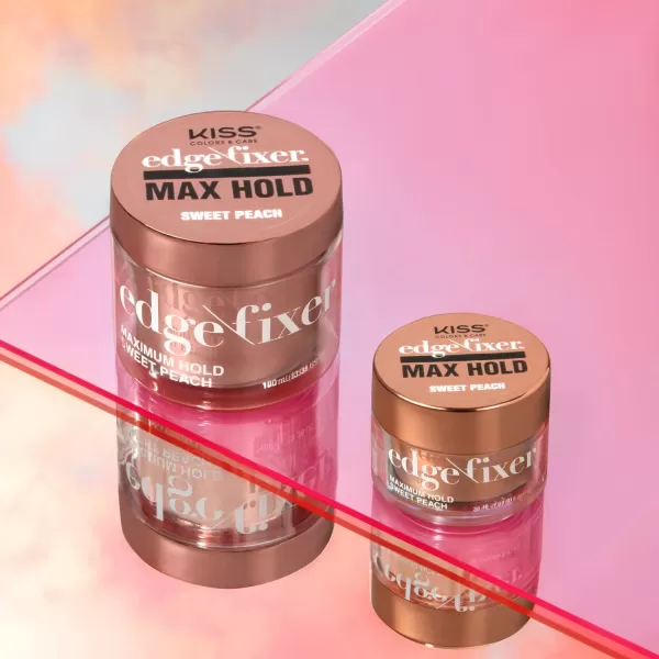KISS COLORS &amp; CARE 24 Hour Maximum Hold Scented Edge Fixer, Biotin B7 Infused, All Hair Types, Non-Greasy Gel, No Flaking, 100 mL  - Orange Blossom Scent