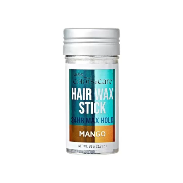 KISS COLORS &amp; CARE 24 Hour Maximum Hold Edge Fixer Hair Wax Styling Stick, Non-Oily, Flake-Free, Biotin B7, Castor Oil, &amp; Shea Butter Infused, Net Wt, 76g  - Peach Scent