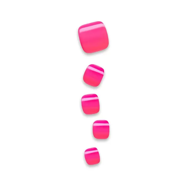 imageKISS imPRESS No Glue Pedi PressOn Nails Toenails Time After Time Medium Pink Short Size Squoval Shape Includes 24 Nails Prep Pad Instructions Sheet 1 Manicure Stick 1 Mini File