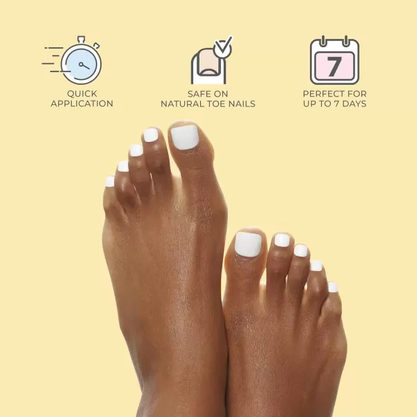 imageKISS imPRESS No Glue Pedi PressOn Nails Toenails Time After Time Medium Pink Short Size Squoval Shape Includes 24 Nails Prep Pad Instructions Sheet 1 Manicure Stick 1 Mini File