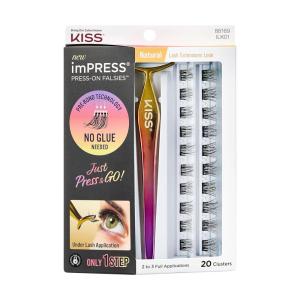 imageKISS imPRESS Falsies False Eyelashes Lash Clusters Natural 12 mm Includes 20 Clusters 1 applicator Contact Lens Friendly Easy to Apply Reusable Strip Lashes