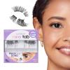 imageKISS imPRESS Falsies Easy Tab Press On Self Adhesive Eyelashes Black Demi Wispy 1 Pair of 8mm10mm Inner Natural Volume Eyelash Clusters ampamp 1 Pair of 11mm13mm Outer HalfLashes with Easy TabsBlack
