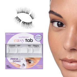imageKISS imPRESS Falsies Easy Tab Press On Self Adhesive Eyelashes Black Authentic Natural 1 Pair of 5mm7mm Inner Natural Volume Eyelash Clusters ampamp 1 Pair of 7mm9mm Outer HalfLashes with Easy Tabs