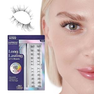 imageKISS imPRESS Falsies Long Lasting Self Adhesive Eyelashes Demi Edgy 5 Day Extended Wear 24 Natural Volume Lash Clusters 5681012 ampamp 14mm Precision NonStick Applicator