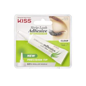 imageKISS Clear Strip Lash Adhesive with Aloe Dermatologist Tested Formaldehyde Free NonIrritant Contact Lens Friendly Secure Hold Contains Latex with Control Nozzle Tip 024 Ounce