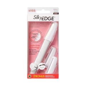 imageKISS SilkyEDGE Facial Hair Dermaplaner ampamp Precise Brow Shaper Stainless Steel Mesh Blade Gentle Glide Technology TugFree Hair Removal ampamp Silky Smooth Exfoliation Includes 2 Replacement Blades