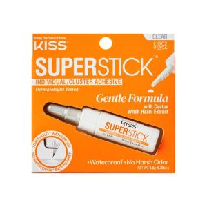 imageKISS Super Stick Individual Lash Cluster Adhesive Gentle Formula 7 Day Hold Cactus ampamp Witch Hazel Extract Dermatologist Tested Waterproof Lash Glue No Harsh Odor Net Wt 65g 023 oz ClearClear