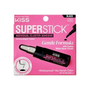 imageKISS Super Stick Individual Lash Cluster Adhesive Gentle Formula 7 Day Hold Cactus ampamp Witch Hazel Extract Dermatologist Tested Waterproof Lash Glue No Harsh Odor Net Wt 65g 023 oz ClearBlack