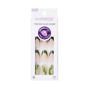 imageKISS imPRESS No Glue Mani Press On Nails Design Ballerina Neutralgreen Medium Size Coffin Shape Includes 30 Nails Prep Pad Instructions Sheet 1 Manicure Stick 1 Mini File