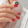 imageKISS imPRESS Design Press On Nails  Endlessly Red Short Squoval PureFit Technology Chip Proof Smudge Proof Waterproof Nail File Manicure Stick ampamp 30 Fake Nails