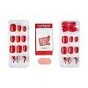 imageKISS imPRESS Design Press On Nails  Endlessly Red Short Squoval PureFit Technology Chip Proof Smudge Proof Waterproof Nail File Manicure Stick ampamp 30 Fake Nails