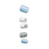 imageKISS imPRESS No Glue Mani Press On Nails Design Eternity Medium Blue Short Size Squoval Shape Includes 30 Nails Prep Pad Instructions Sheet 1 Manicure Stick 1 Mini FileWhite  Blue  Silver