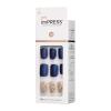 imageKISS imPRESS No Glue Mani Press On Nails Design Eternity Medium Blue Short Size Squoval Shape Includes 30 Nails Prep Pad Instructions Sheet 1 Manicure Stick 1 Mini FileBlue and Gold