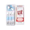 imageKISS imPRESS No Glue Mani Press On Nails Design Eternity Medium Blue Short Size Squoval Shape Includes 30 Nails Prep Pad Instructions Sheet 1 Manicure Stick 1 Mini FileWhite  Blue  Silver