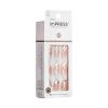 imageKISS imPRESS No Glue Mani Press On Nails Design Free Soul White Medium Size Almond Shape Includes 30 Nails Prep Pad Instructions Sheet 1 Manicure Stick 1 Mini FileBeige and White